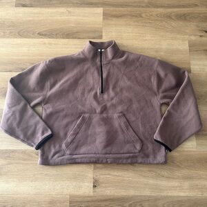Victoria’s Secret PINK Woman’s Half-Zip Fleece Pullover Sweatshirt – Mauve – EUC